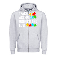 Heather Grey Teach Accept Understand Love Zipper Hoodie - CowhideDigitalArt