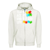 Oatmeal Heather Teach Accept Understand Love Zipper Hoodie - CowhideDigitalArt