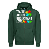Sports Green Teach Accept Understand Love Zipper Hoodie - CowhideDigitalArt