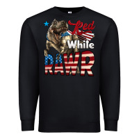 Black Red White Rawr Dinosaur T-Rex Premium Sweatshirt - LillyAllenDesigns