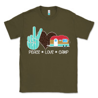 Army Green Peace Love Camp Classic Tee - Bettercallsaul