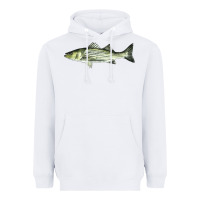 White Striped Bass Heavyweight Hoodie - LillyAllenDesigns
