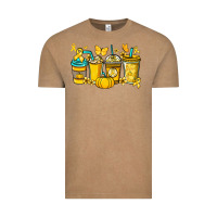 Vintage Coffee Childhood Cancer coffee cups yellow ribbon Vintage Tee - NancyCooperArtShop