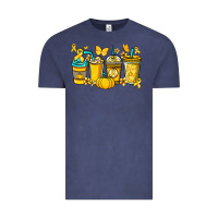 Vintage Denim Childhood Cancer coffee cups yellow ribbon Vintage Tee - NancyCooperArtShop