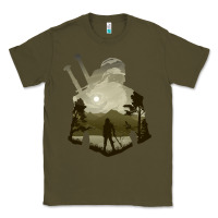 Army Green the witcher geralt hero sword companion minima list illusion art Classic Tee - tuanDangUi