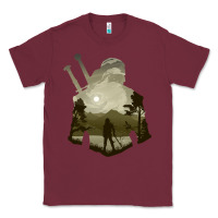 Burgundy the witcher geralt hero sword companion minima list illusion art Classic Tee - tuanDangUi