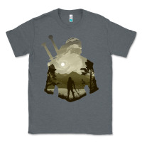 Charcoal Heather the witcher geralt hero sword companion minima list illusion art Classic Tee - tuanDangUi
