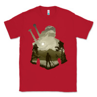 Red the witcher geralt hero sword companion minima list illusion art Classic Tee - tuanDangUi