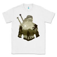 White the witcher geralt hero sword companion minima list illusion art Classic Tee - tuanDangUi