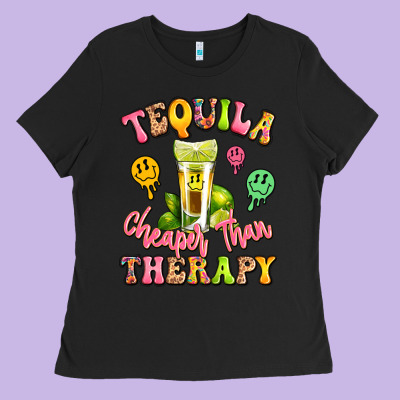 Tequila Cheaper Than Therapy Ladies Tee Designed By Lillyallendesigns