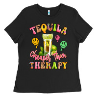 Black tequila cheaper than therapy Ladies Tee - LillyAllenDesigns