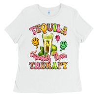 White tequila cheaper than therapy Ladies Tee - LillyAllenDesigns