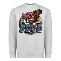 Heather Grey I back the blue Heavyweight Sweatshirt - FaDigitalArtStudio