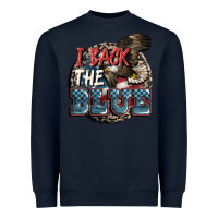 Navy I back the blue Heavyweight Sweatshirt - FaDigitalArtStudio