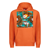 Carrot baseball glove and bat with serape seamless pattern Premium Hoodie - BundleAndBundleShop