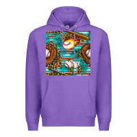 Purple baseball glove and bat with serape seamless pattern Premium Hoodie - BundleAndBundleShop