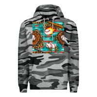 Slate Camo baseball glove and bat with serape seamless pattern Premium Hoodie - BundleAndBundleShop