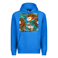 True Royal baseball glove and bat with serape seamless pattern Premium Hoodie - BundleAndBundleShop
