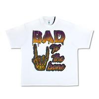 White bad to the bone Urban Heavy Tee - JahusDesignShop