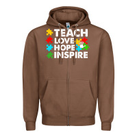 Teach Love Hope Inspire Zipper Hoodie | Teevron