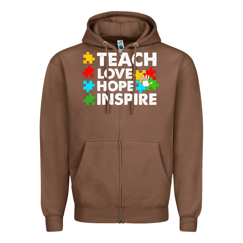 Teach Love Hope Inspire Zipper Hoodie by CowhideDigitalArt | Teevron