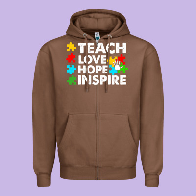 Teach Love Hope Inspire Zipper Hoodie Designed By Cowhidedigitalart