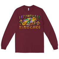 Burgundy let them eat king cake Long Sleeve Tee - CowGirlArtShop