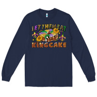 Navy let them eat king cake Long Sleeve Tee - CowGirlArtShop