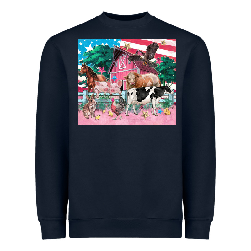 American Farm Animals Tumbler 4th Of July Heavyweight Sweatshirt by FaDigitalArtStudio | Teevron