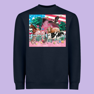 American Farm Animals Tumbler 4th Of July Heavyweight Sweatshirt Designed By Fadigitalartstudio