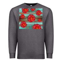 Charcoal Heather Western Roses Premium Sweatshirt - LillyAllenDesigns