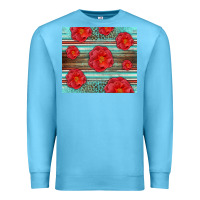 Ocean Blue Western Roses Premium Sweatshirt - LillyAllenDesigns