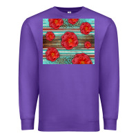 Purple Western Roses Premium Sweatshirt - LillyAllenDesigns