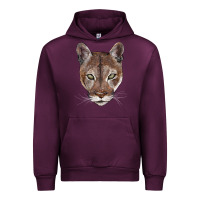 Mauve Wine florida panther  face Urban Hoodie - BarkalooDesign
