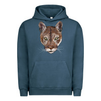 Pigment Midnight Navy florida panther  face Urban Hoodie - BarkalooDesign