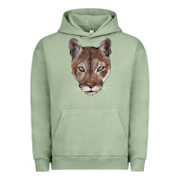 Pigment Oil Green florida panther  face Urban Hoodie - BarkalooDesign