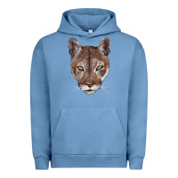 Pigment Pebble Blue florida panther  face Urban Hoodie - BarkalooDesign