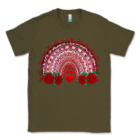 Army Green valentines day rainbow with roses Classic Tee - RanaPortraitStore