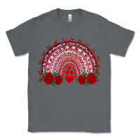 Charcoal Heather valentines day rainbow with roses Classic Tee - RanaPortraitStore