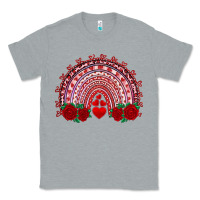 Heather Grey valentines day rainbow with roses Classic Tee - RanaPortraitStore