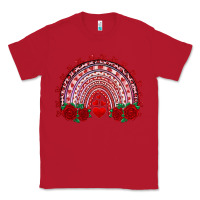 Red valentines day rainbow with roses Classic Tee - RanaPortraitStore
