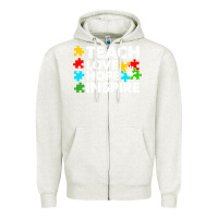 Oatmeal Heather Teach Love Hope Inspire Zipper Hoodie - CowhideDigitalArt