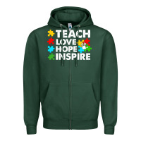 Teach Love Hope Inspire Zipper Hoodie | Teevron