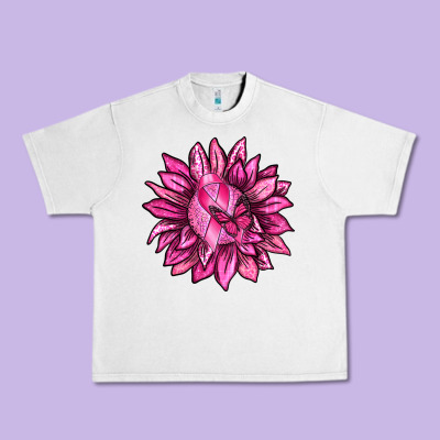 Breast Cancer Sunflower Urban Heavy Tee Designed By Texasbilliewilder