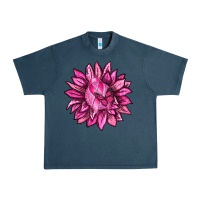 Midnight Navy Breast Cancer Sunflower Urban Heavy Tee - texasbilliewilder