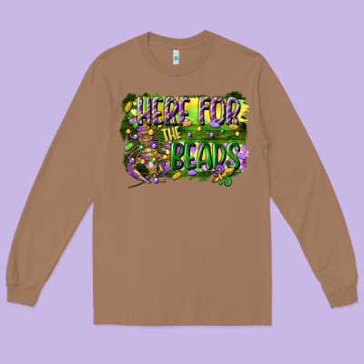 Here For The Beads Long Sleeve Tee Designed By Cowgirlartshop