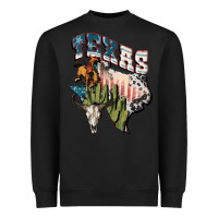 Black Texas 4th of July Heavyweight Sweatshirt - FaDigitalArtStudio