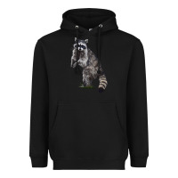 Black Raccoon Illustrations Heavyweight Hoodie - LillyAllenDesigns