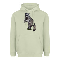 Matcha Raccoon Illustrations Heavyweight Hoodie - LillyAllenDesigns
