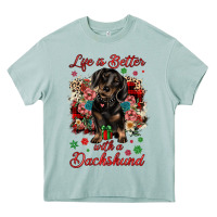 Christmas Life Is Better With A Dachshund Heavy Core Tee | Teevron